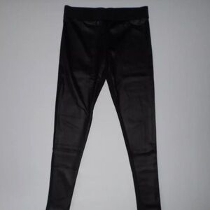 Faux Leather Front High-Rise Leggings